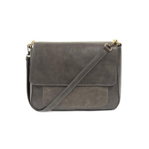 l8094-10.jpg Gray Lexie Convertible Shoulder Bag Faux Suede Trim